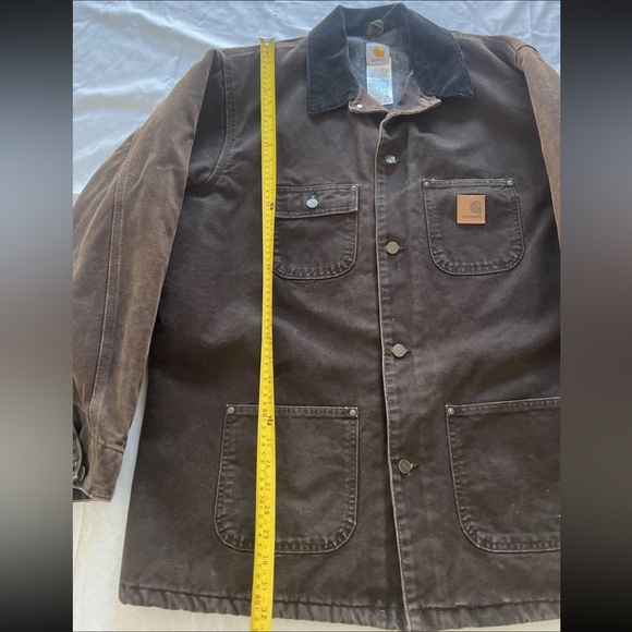 Carhartt Brown Chore Coat  Corduroy Collar XL Tall Blanket  Lined - Picture 4 of 10